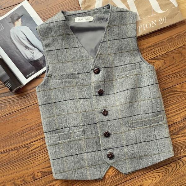 blazers british vintage grid vest plaid men's slim suit vests woolen cloth herringbone men male tweed suits waistcoat plus size xxxxl, White;black
blazers british vintage grid vest plaid men's slim suit vests woolen cloth herringbone men male tweed suits waistcoat plus size xxxxl, White;black