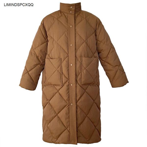 parkas 2021 winter new korean style long cottonpadded coat women's casual standup collar argyle pattern oversized parka chic jacket, Black
parkas 2021 winter new korean style long cottonpadded coat women's casual standup collar argyle pattern oversized parka chic jacket, Black