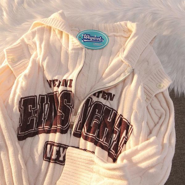 sweaters aesthetic design letter print zipper cardigan sweater women 2022 winter fashion loose versatile hooded couple sweater women, White;black
sweaters aesthetic design letter print zipper cardigan sweater women 2022 winter fashion loose versatile hooded couple sweater women, White;black