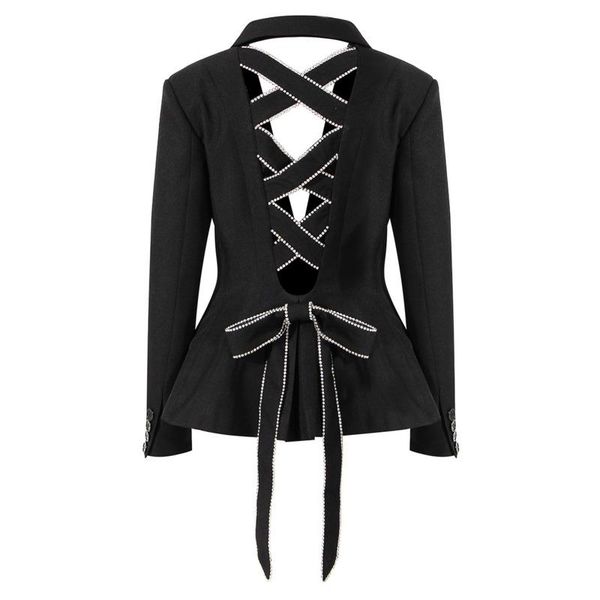pants prepomp autumn women coat fashion turndown collar black hollow out bow bandage rhinestone slim blazer women jacker gf990, White
pants prepomp autumn women coat fashion turndown collar black hollow out bow bandage rhinestone slim blazer women jacker gf990, White