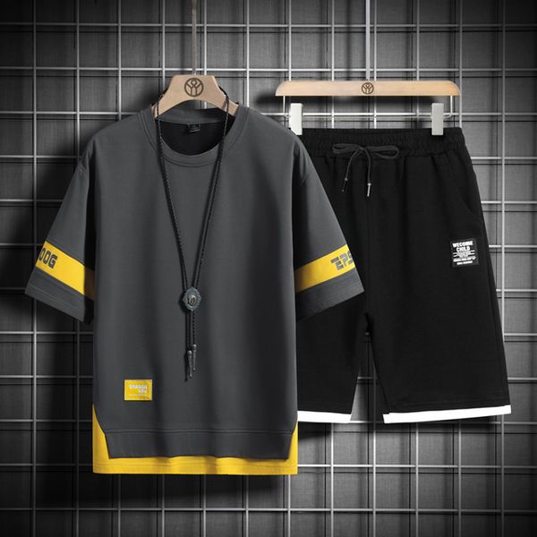 men's tracksuits summer mens set fashion short sleeve t-shirt patchwork streetwear casual tracksuit tee shorts two piece loose set 5xl, Gray
men's tracksuits summer mens set fashion short sleeve t-shirt patchwork streetwear casual tracksuit tee shorts two piece loose set 5xl, Gray