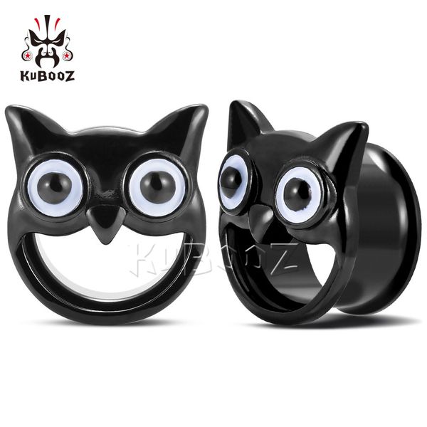 kubooz new stainless steel black owl ear tunnels hollow expander gauges plugs earrings piercing body jewelry stretchers wholesale 32pcs, Silver
kubooz new stainless steel black owl ear tunnels hollow expander gauges plugs earrings piercing body jewelry stretchers wholesale 32pcs, Silver