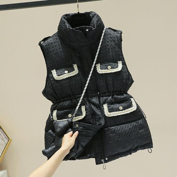 vests prepomp 2022 winter sleeveless stand collar multi pockets thick cotton vest women gilet gd433, Black;white
vests prepomp 2022 winter sleeveless stand collar multi pockets thick cotton vest women gilet gd433, Black;white