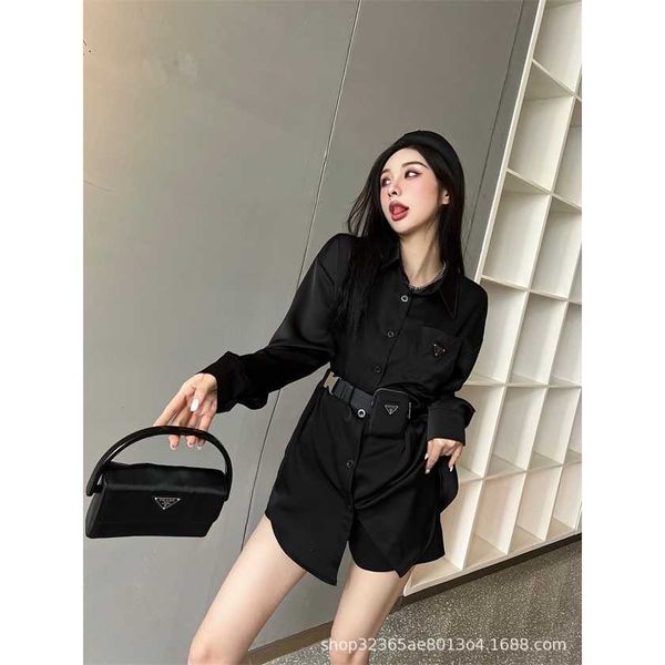 26% off family early spring new triangle decoration simple shirt with waistpack fashion slim versatile top, White
26% off family early spring new triangle decoration simple shirt with waistpack fashion slim versatile top, White