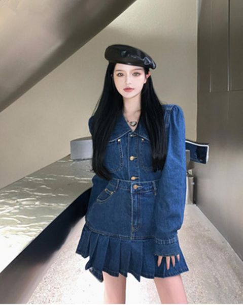 dress dalmazzo new autumn women's cowboy skirt suits students lapel single breasted shirt + pleated denim skirts 2 piece sets, White
dress dalmazzo new autumn women's cowboy skirt suits students lapel single breasted shirt + pleated denim skirts 2 piece sets, White