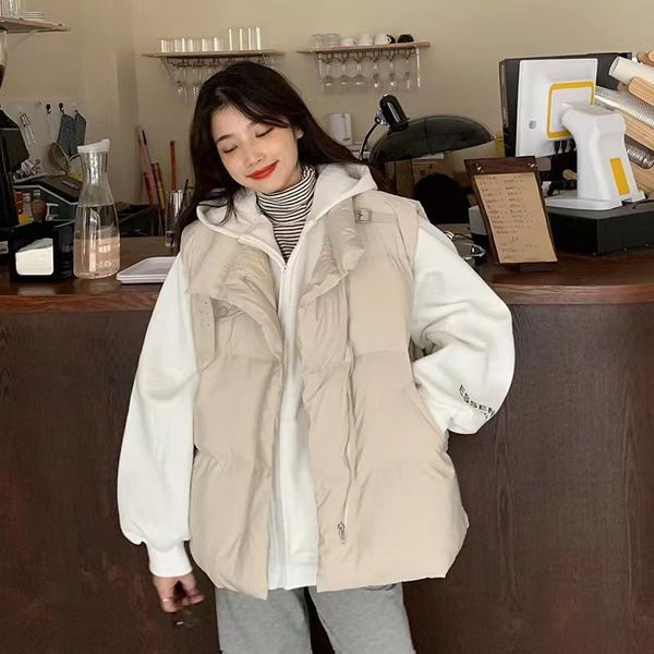 vests fashion cotton padded puffer vest coats woman elegant winter 2022 outwear stand collar female sleeveless jacket, Black;white
vests fashion cotton padded puffer vest coats woman elegant winter 2022 outwear stand collar female sleeveless jacket, Black;white