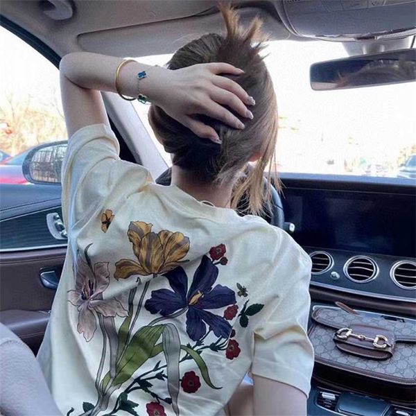 summer new home back flower short printed t-shirt fashion half sleeve women's dress, White
summer new home back flower short printed t-shirt fashion half sleeve women's dress, White