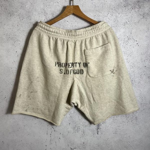 grey high street sweat shorts printed men's and women's shorts251s