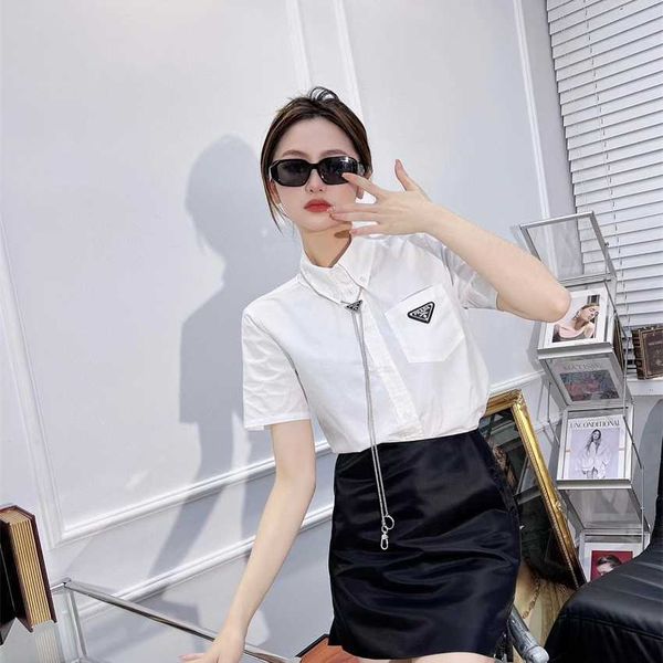 family summer new fashion classic three standard short shirt slim a-line skirt set, White
family summer new fashion classic three standard short shirt slim a-line skirt set, White