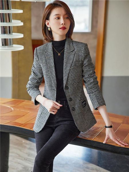 pants fashion elegant vintage office ladies plaid blazer houndstooth suit coat woolen jacket female outerwear chic slim, White
pants fashion elegant vintage office ladies plaid blazer houndstooth suit coat woolen jacket female outerwear chic slim, White
