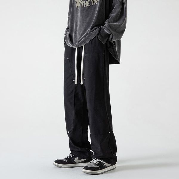 pants streetwear baggy men's cargo pants rivet casual straight trousers mens hip hop baggy fashion high men woman jogging pants m3xl, Black
pants streetwear baggy men's cargo pants rivet casual straight trousers mens hip hop baggy fashion high men woman jogging pants m3xl, Black