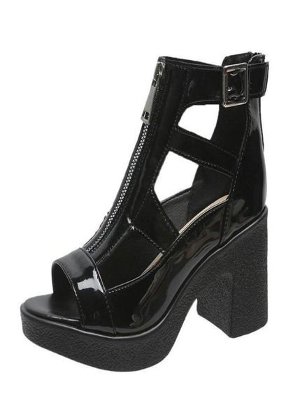 sandals luxury women square high heeled peep toe gladiator sandalias patent leather summer heightening platform elegant shoes1132638, Black
sandals luxury women square high heeled peep toe gladiator sandalias patent leather summer heightening platform elegant shoes1132638, Black