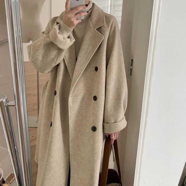 fur 2022 autumn and winter new korean version loose tie fashion temperament doublebreasted thickened long woolen coat women, Black
fur 2022 autumn and winter new korean version loose tie fashion temperament doublebreasted thickened long woolen coat women, Black