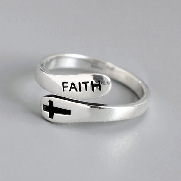 s3616 fashion jewelry cross faith ring for women hip hop opening adjustable rings, Silver
s3616 fashion jewelry cross faith ring for women hip hop opening adjustable rings, Silver