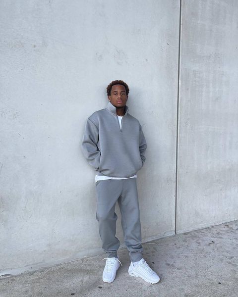 men's tracksuits men tracksuit sweatsuit jogging suits half zip plain pocket 2 piece sports outdoor athletic spring fall clothing appar, Gray
men's tracksuits men tracksuit sweatsuit jogging suits half zip plain pocket 2 piece sports outdoor athletic spring fall clothing appar, Gray
