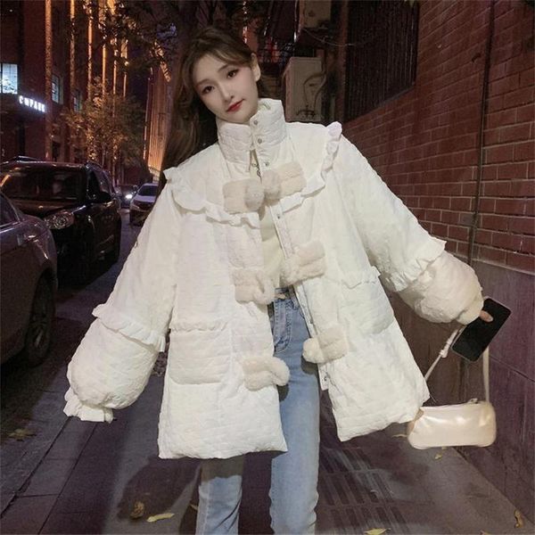 leather japan cotton jacket woman winter button new thickened design sense of minority ruffle white long sleeved woman jacket, Black
leather japan cotton jacket woman winter button new thickened design sense of minority ruffle white long sleeved woman jacket, Black