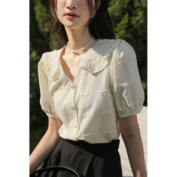 women's blouses shirts mishow summer women's blouses korean peter pan collar female elegant sweet bow short puff sleeve solid mxb, White
women's blouses shirts mishow summer women's blouses korean peter pan collar female elegant sweet bow short puff sleeve solid mxb, White