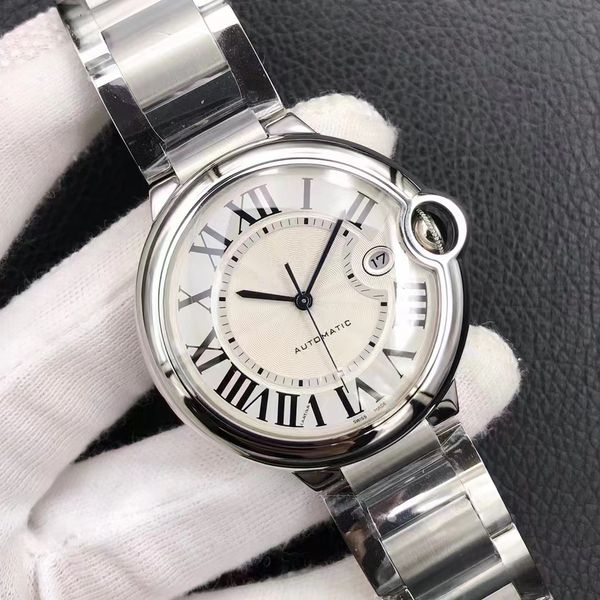 luxury wristwatch men's mechanical watch 904l silver stainless steel dial 42mm japanese original movement automatic winding waterproof, Slivery;brown
luxury wristwatch men's mechanical watch 904l silver stainless steel dial 42mm japanese original movement automatic winding waterproof, Slivery;brown