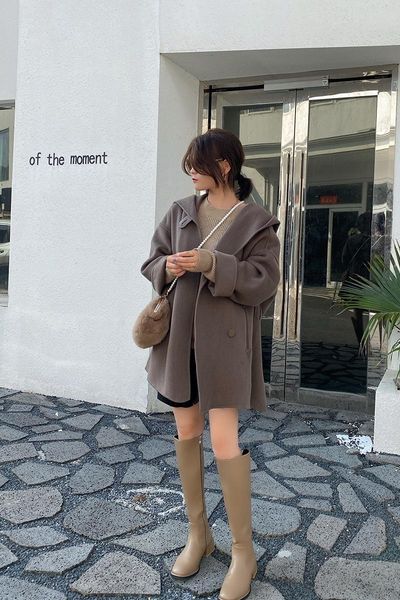 fur winter new fashion women's doublesided cashmere coat hooded allmatch warm loose short wool coat, Black
fur winter new fashion women's doublesided cashmere coat hooded allmatch warm loose short wool coat, Black