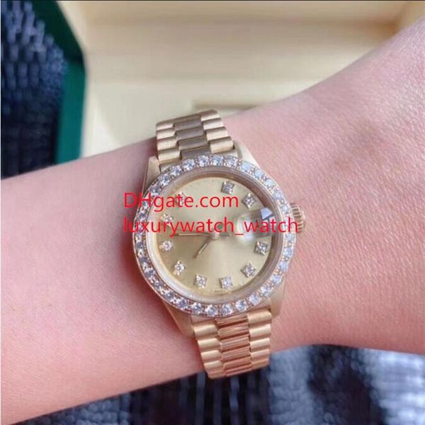 womens watches waterproof 69178 26mm diamond bezel big magnifier mechanical sapphire mirror yellow gold steel bracelet luxury watc286f, Slivery;brown
womens watches waterproof 69178 26mm diamond bezel big magnifier mechanical sapphire mirror yellow gold steel bracelet luxury watc286f, Slivery;brown