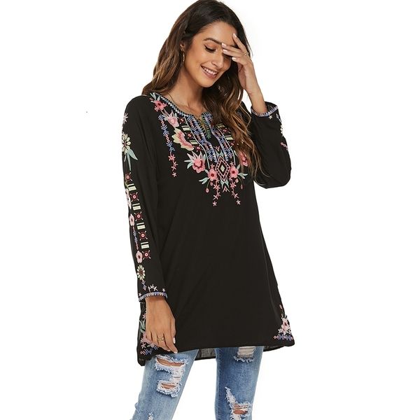 women's blouses shirts casual floral embroidery long tunic for women bohemian blouses black vintage embroidered mexican peasant shirt, White
women's blouses shirts casual floral embroidery long tunic for women bohemian blouses black vintage embroidered mexican peasant shirt, White