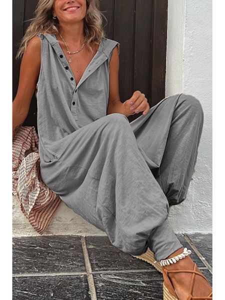 women's jumpsuits rompers retro button sleeveless beach romper simple solid cross-pants lady playsuit women casual loose hooded jumpsui, Black;white
women's jumpsuits rompers retro button sleeveless beach romper simple solid cross-pants lady playsuit women casual loose hooded jumpsui, Black;white