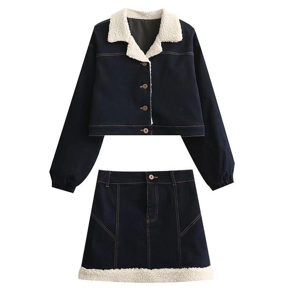 dress aonibeier 2022 women casual traf suits autumn faux lamb fur trims denim jacket + mini skirts female crop 2 piece sets, White
dress aonibeier 2022 women casual traf suits autumn faux lamb fur trims denim jacket + mini skirts female crop 2 piece sets, White