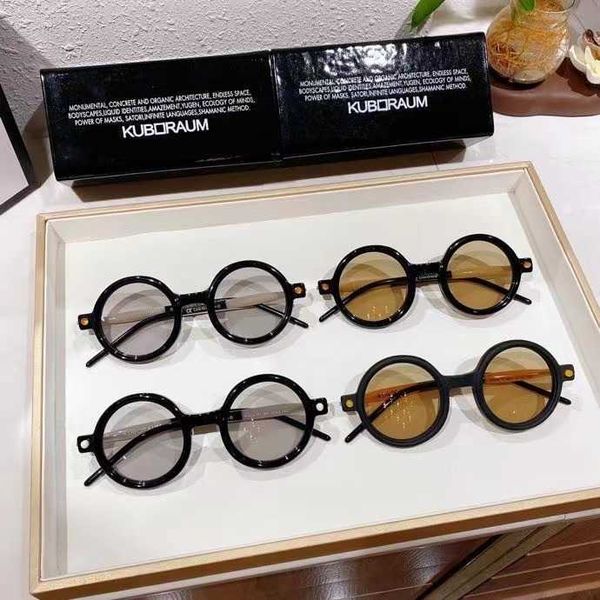 german niche brand kuboraum sunglasses male and female round frame sunglasses eye high quality, White;black