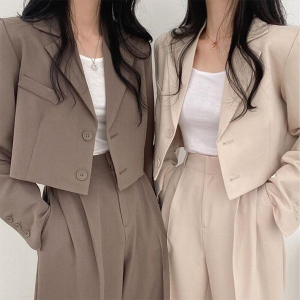 pants 2022 spring new office lady elegant crop blazer women notched collar single breasted suit jacket simple allmatch loose outwear, White
pants 2022 spring new office lady elegant crop blazer women notched collar single breasted suit jacket simple allmatch loose outwear, White