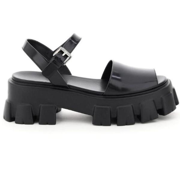 women brushed leather sandals monolith designer lady ankle strap metal buckle tread rubber sole platform heel slide2151130, Black
women brushed leather sandals monolith designer lady ankle strap metal buckle tread rubber sole platform heel slide2151130, Black