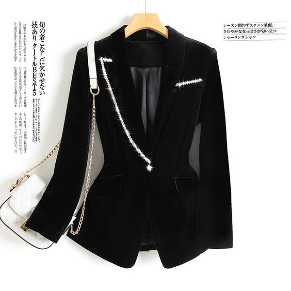 pants blazer jacket women 2022 spring elegant female blazer collar diamond decoration velvet slim black blazer, White
pants blazer jacket women 2022 spring elegant female blazer collar diamond decoration velvet slim black blazer, White