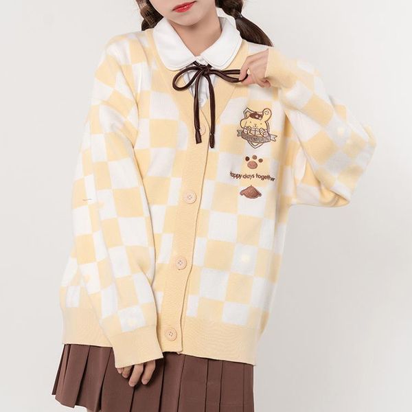sweaters nieuwe uniform dambord trui vest borduren college stijl losse zoete bovenkleding vrouwen trui vest vrouwen, White;black
sweaters nieuwe uniform dambord trui vest borduren college stijl losse zoete bovenkleding vrouwen trui vest vrouwen, White;black