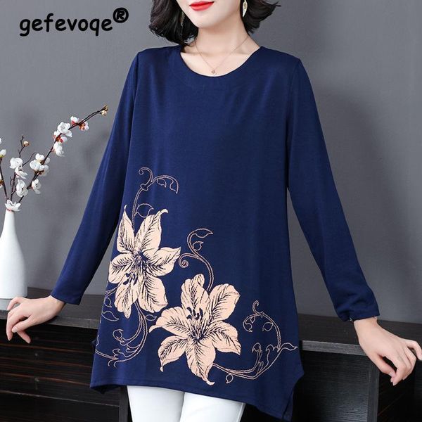 t-shirt casual fashion floral printing long sleeve ladies 2022 new spring autumn simple round neck loose tshirt women's clothing, White
t-shirt casual fashion floral printing long sleeve ladies 2022 new spring autumn simple round neck loose tshirt women's clothing, White