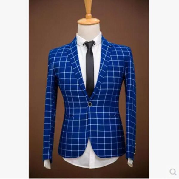 blazers singlebreasted groomsmen notch lapel groom tuxedos royal blue with white grid men suits wedding man suit (jacket+pants), White;black
blazers singlebreasted groomsmen notch lapel groom tuxedos royal blue with white grid men suits wedding man suit (jacket+pants), White;black