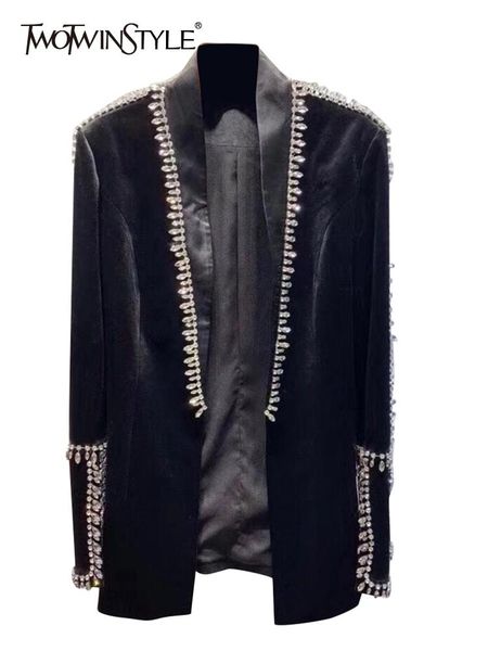 pants twotwinstyle korean black diamonds blazer for women v neck long sleeve open stitch solid minimalist blazers female clothing 2022, White
pants twotwinstyle korean black diamonds blazer for women v neck long sleeve open stitch solid minimalist blazers female clothing 2022, White