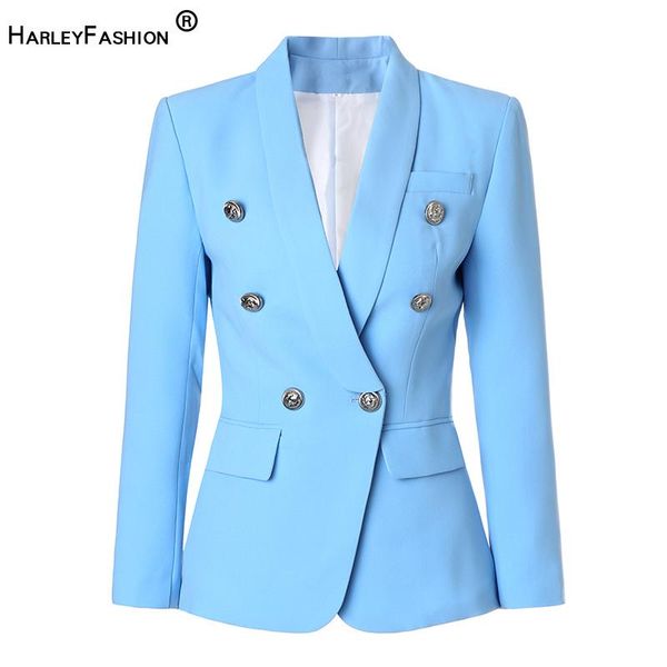 pants harleyfashion women european high street light blue blazer shawl collar double breasted buttons quality slim blazers, White
pants harleyfashion women european high street light blue blazer shawl collar double breasted buttons quality slim blazers, White