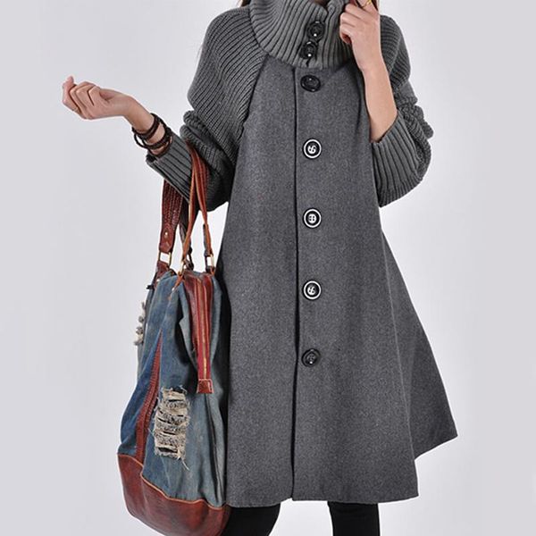 raincoats woolen coat winter cloak knit longsleeved high oneck trench coat female spring autumn women's singlebreasted windbreaker, Black
raincoats woolen coat winter cloak knit longsleeved high oneck trench coat female spring autumn women's singlebreasted windbreaker, Black