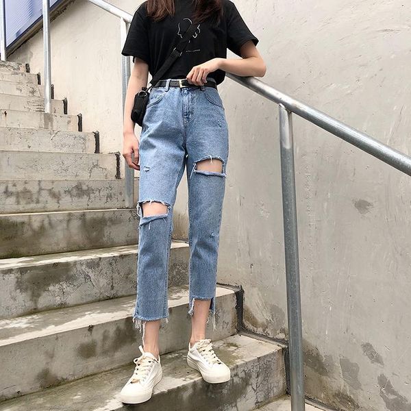 jeans dd2436 ripped jeans women's straightleg pants nine points ripped pants slim jeans, Blue
jeans dd2436 ripped jeans women's straightleg pants nine points ripped pants slim jeans, Blue