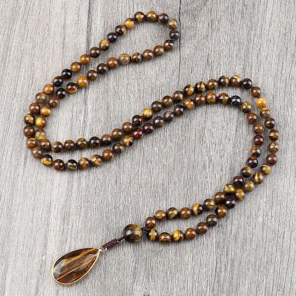 pendant necklaces vintage design tiger eye stone necklace handmade knotted 6mm 108 mala beads necklaces drop pendant women men yoga jewelry, Silver
pendant necklaces vintage design tiger eye stone necklace handmade knotted 6mm 108 mala beads necklaces drop pendant women men yoga jewelry, Silver