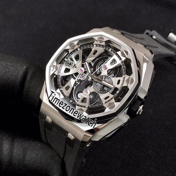 new 43mm royal 26421st oo a002ca 01 skeleton black dial miyota quartz chronograph mens watch steel case rubber strap 188h, Slivery;brown
new 43mm royal 26421st oo a002ca 01 skeleton black dial miyota quartz chronograph mens watch steel case rubber strap 188h, Slivery;brown