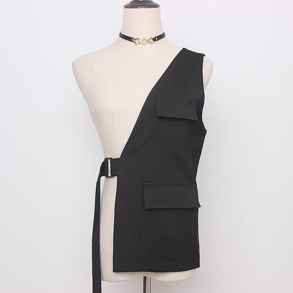 vests superaen 2021 new black shoulder suit pocket vests decorated with puff sleeves and white shirt waist design, Black;white
vests superaen 2021 new black shoulder suit pocket vests decorated with puff sleeves and white shirt waist design, Black;white