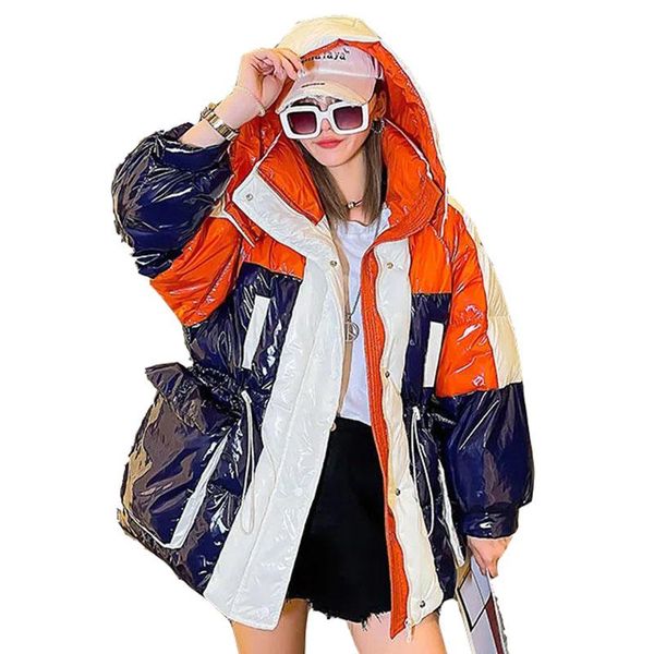 parkas splicing parker female coat 2022 new winter warm fashion women down coat white duck down hooded glossy women down jacket nbh430, Black
parkas splicing parker female coat 2022 new winter warm fashion women down coat white duck down hooded glossy women down jacket nbh430, Black