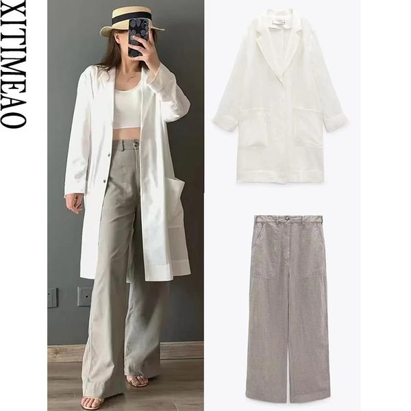 pants women fashion longline loose shirts vintage long sleeve front buttons female white suit coat and linen trousers chic suit
pants women fashion longline loose shirts vintage long sleeve front buttons female white suit coat and linen trousers chic suit