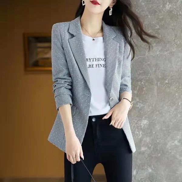 pants houndstooth blazer women 2022 spring autumn coats new single button longsleeved suit ladies outerwear casual blazer 3xl, White
pants houndstooth blazer women 2022 spring autumn coats new single button longsleeved suit ladies outerwear casual blazer 3xl, White