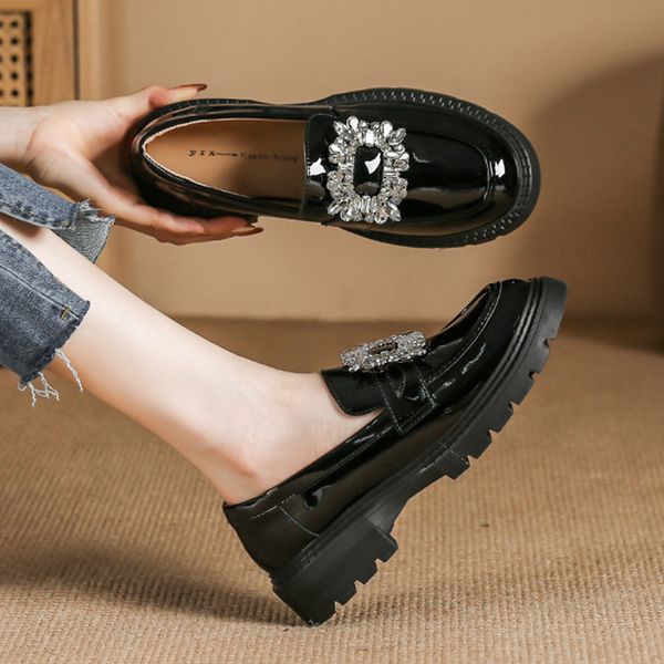 dress shoes brand buckle ladies 2023 thicken soled flats japanned leather oxford casual slip on loafers lolita 230421, Black
dress shoes brand buckle ladies 2023 thicken soled flats japanned leather oxford casual slip on loafers lolita 230421, Black