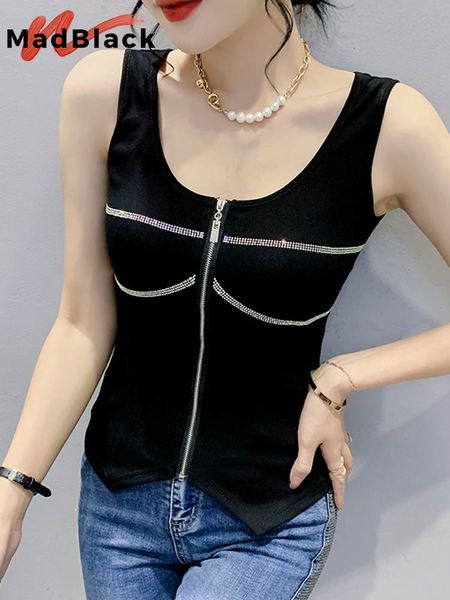 women's tanks camis madblack summer european style vest chic zipper irregularity diamond sleeveless casual all match t25912l 230422, White
women's tanks camis madblack summer european style vest chic zipper irregularity diamond sleeveless casual all match t25912l 230422, White