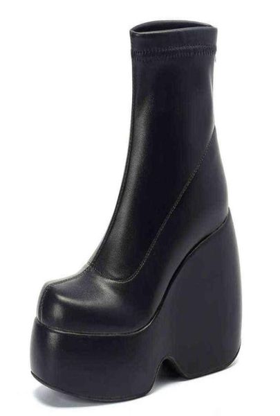 stretch punk style chunky platform ankle boot for women autumn winter shoes ladies high heels short boots bottine female black j225370152
stretch punk style chunky platform ankle boot for women autumn winter shoes ladies high heels short boots bottine female black j225370152