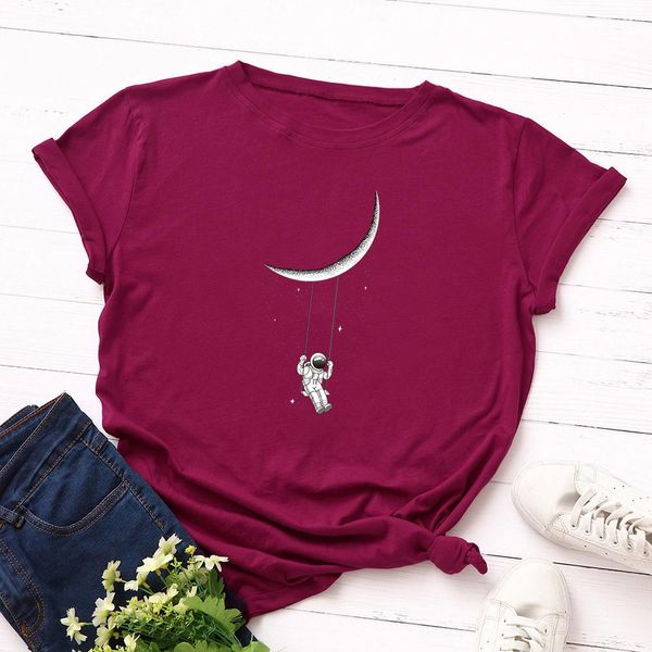 t-shirt women graphic tees female t shirts clothes short sleeve 100% cotton funny astronaut moon tee shirts, White
t-shirt women graphic tees female t shirts clothes short sleeve 100% cotton funny astronaut moon tee shirts, White