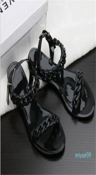 2021 summer plastic chain beach shoes candy color jelly sandals flat bottomed out fashion2375431, Black
2021 summer plastic chain beach shoes candy color jelly sandals flat bottomed out fashion2375431, Black