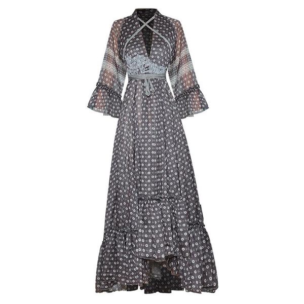 dresses fashion women's runway party hook flower lace patchwork vintage elegant irregular chiffon long dress, Black;gray
dresses fashion women's runway party hook flower lace patchwork vintage elegant irregular chiffon long dress, Black;gray